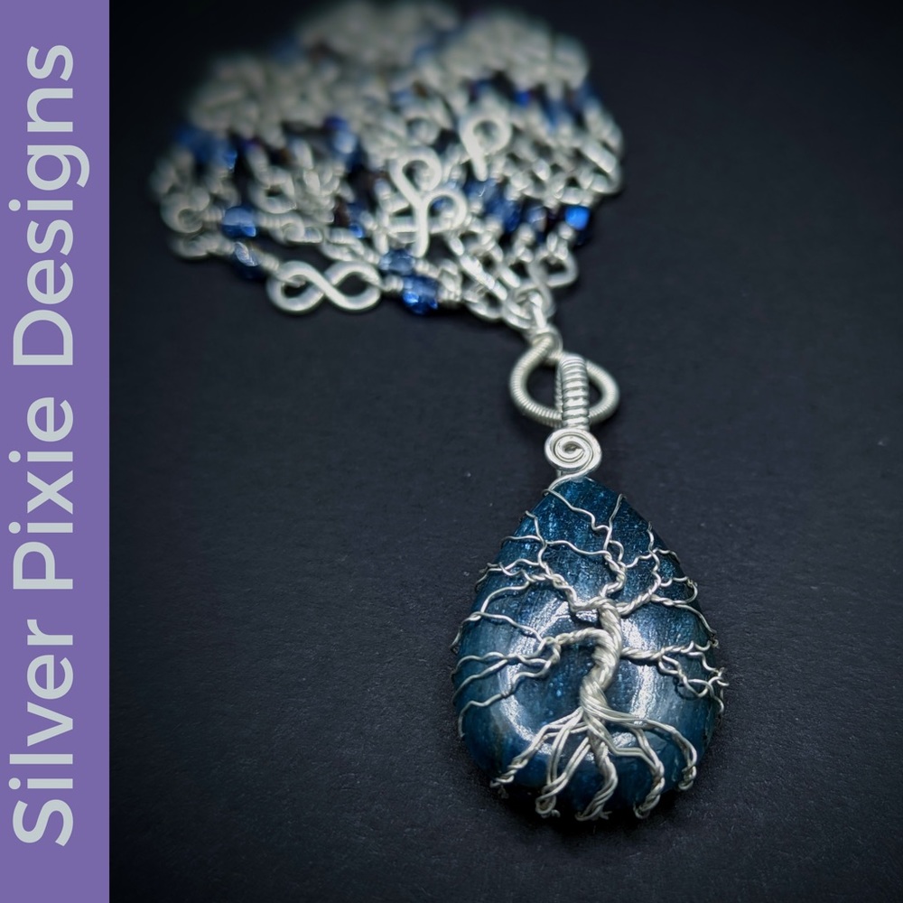 Handcrafted Blue Apatite Teardrop Necklace